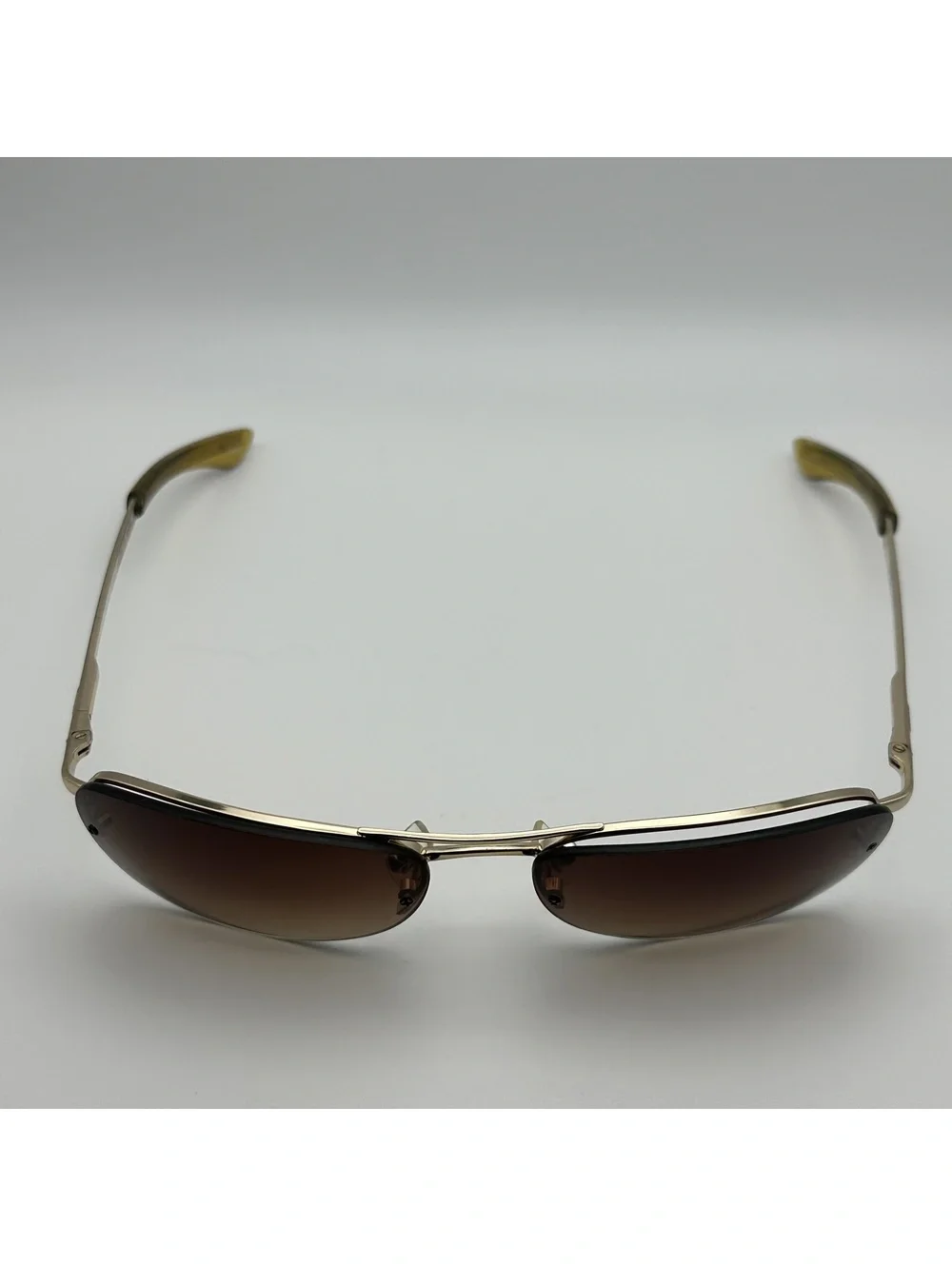 Fossil Men's Rimless Aviator Sunglasses with Brown Gradient Lenses